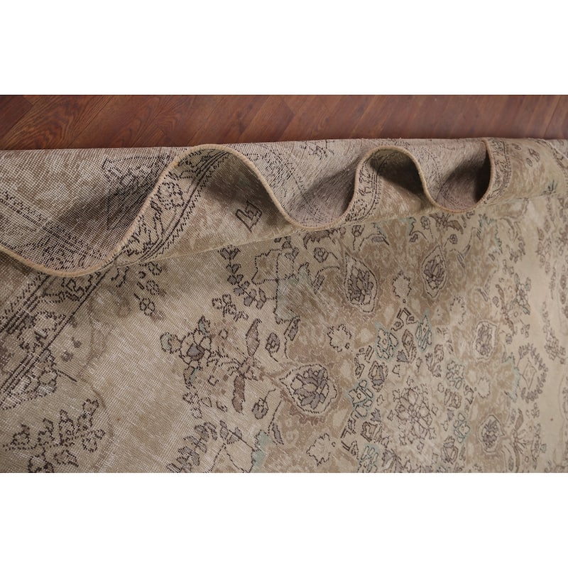Tabriz Persian Antique Area Rug Handmade Wool Carpet - 9'5" x 12'2"