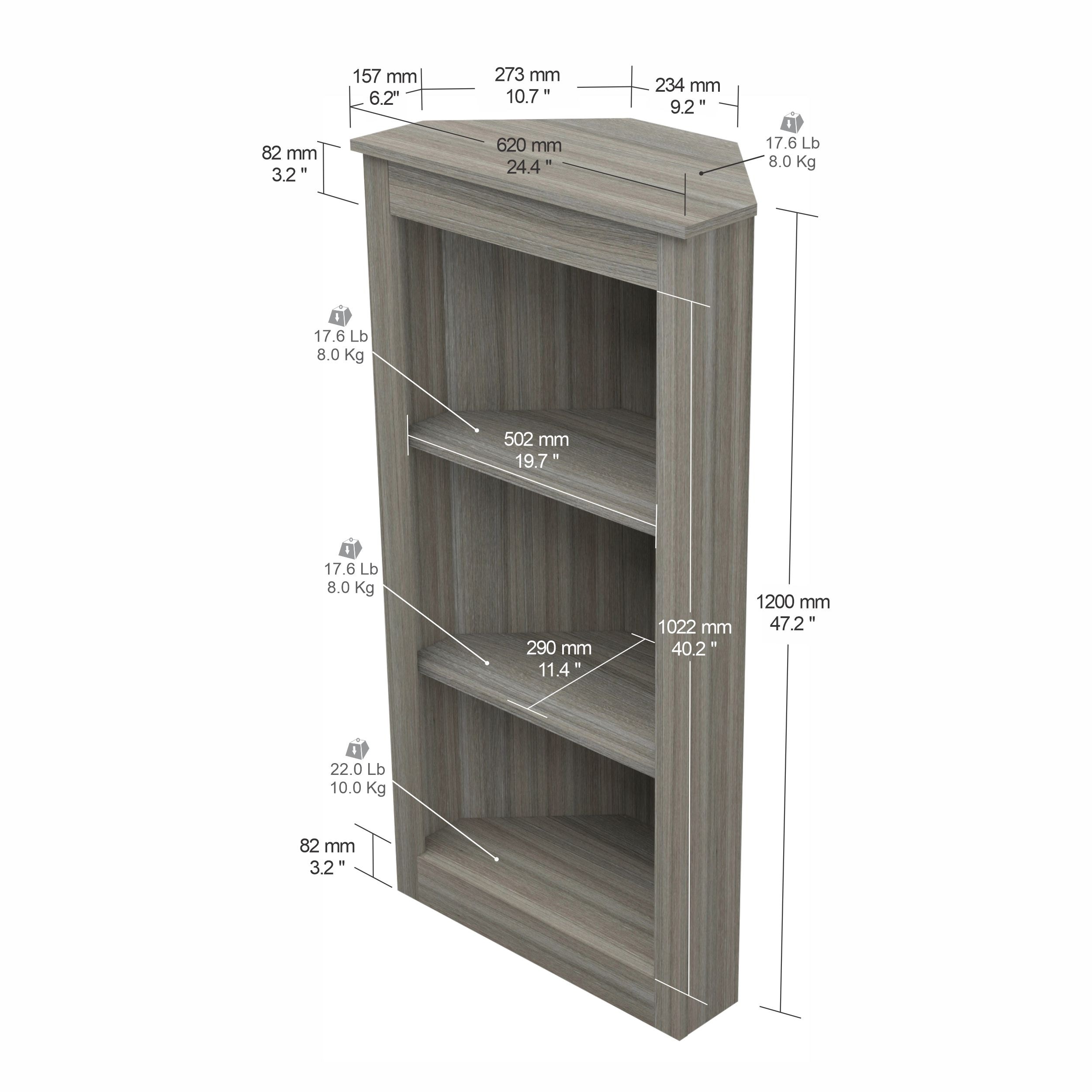 Inval two shop door corner bookshelf