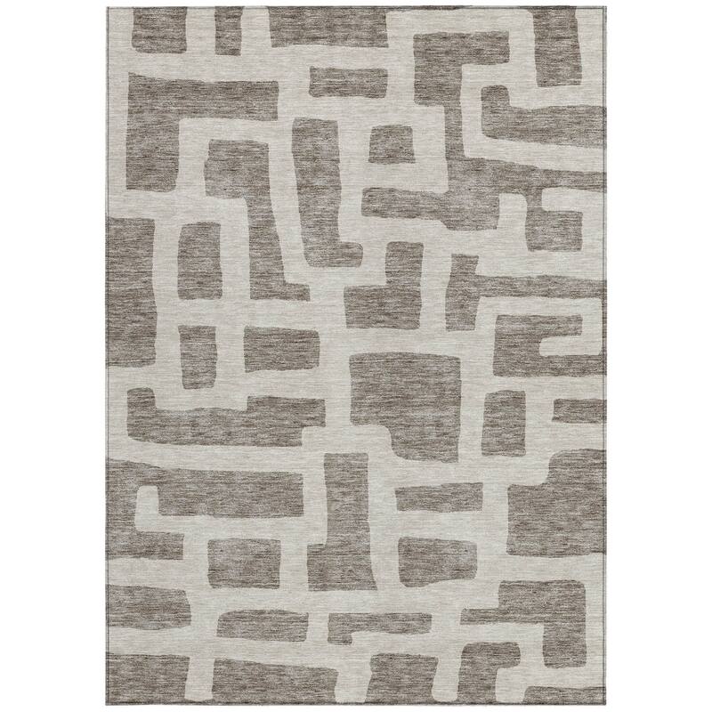 HomeRoots Abstract Transitional Rectangle Outdoor Rug