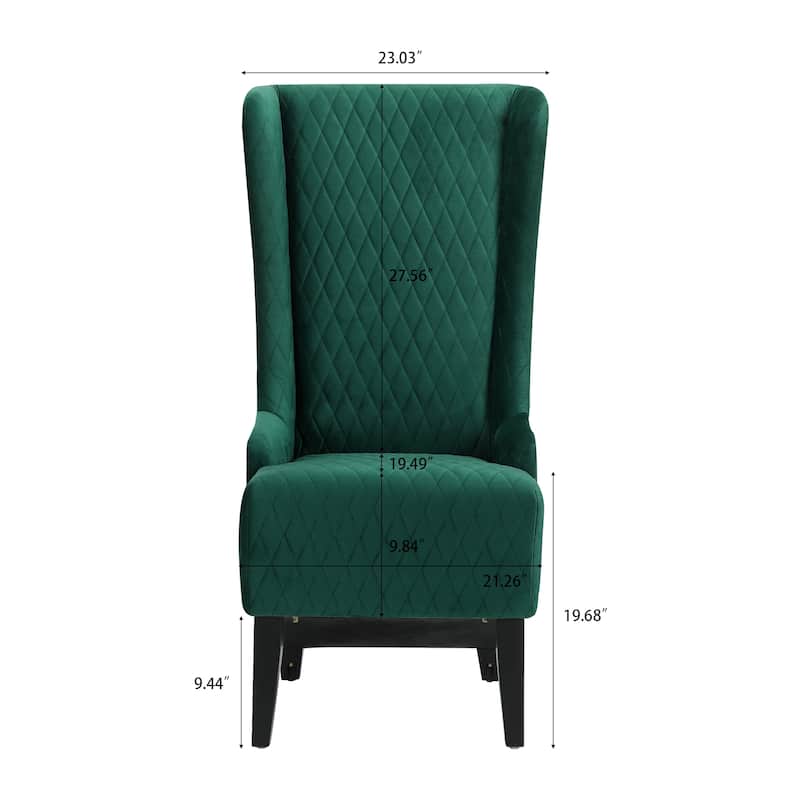 Modern 23.03" High Back Upholstered Accent Chair with Solid Wood Frame
