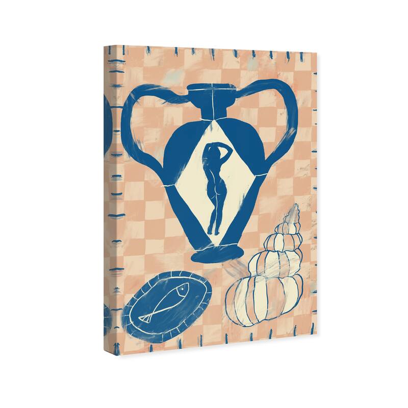 Wynwood Studio Canvas Nautical and Coastal Marina Objects Blue and Dark Blue Nautical & Coastal Wall Art Canvas Print