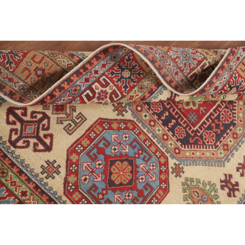 Kazak Area Rug Handmade Living Room Wool Carpet - 4'10" x 6'8"