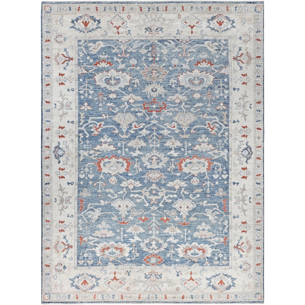 Oushak One-of-a-Kind Hand-Knotted Area Rug - Blue - 8' 10" x 12' 1"