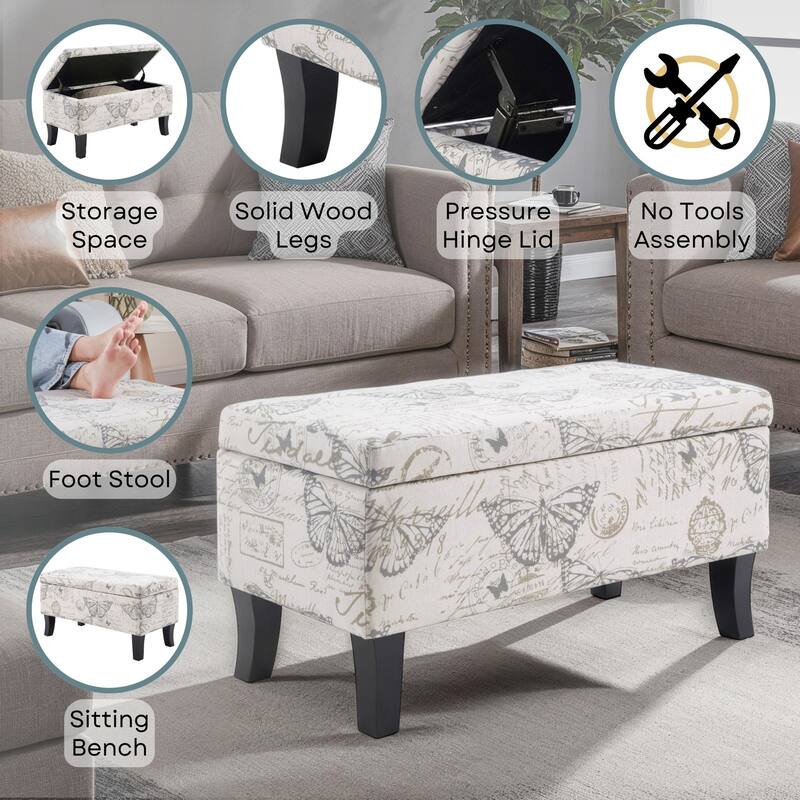 Storage Ottoman - Space-Saving Design with Seating, Storage Compartment, and Contemporary Look for Any Room