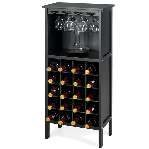 Shop Gymax 20 Bottles Wood Storage Cabinet Wine Rack Display Home