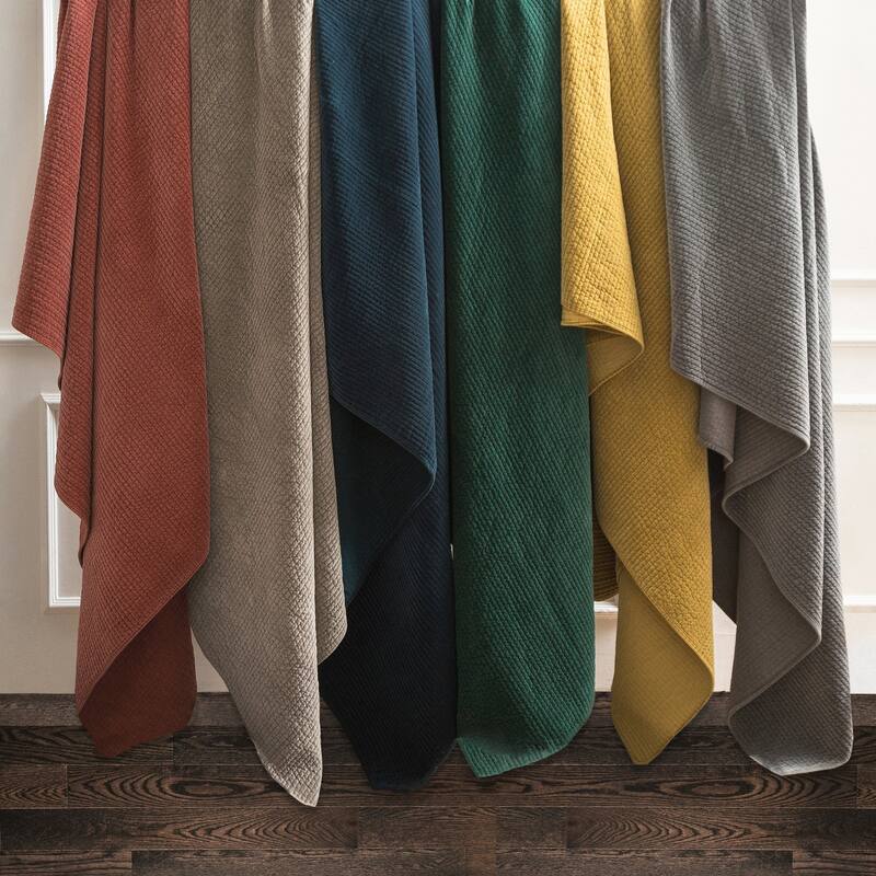 HiEnd Accents Stonewashed Cotton Velvet Traditional Bedding 3 Piece Quilt Set with Pillow Shams