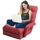 preview thumbnail 18 of 18, Costway Folding Floor Armchair w/ 6-position Adjustable Back & Lumbar - 69.5'' X 27'' X 5.5''