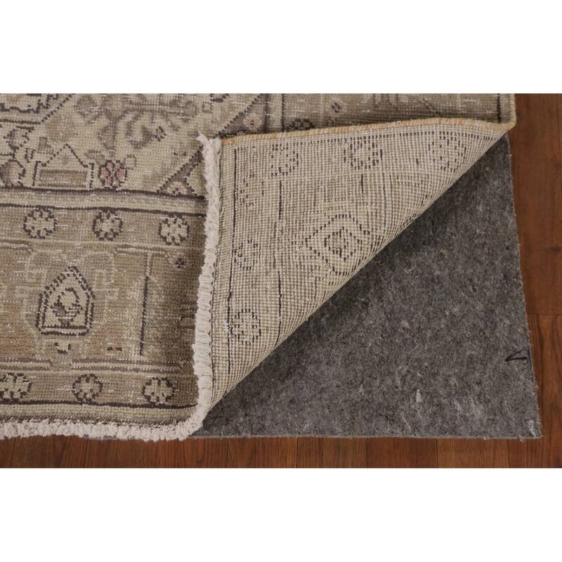 Distressed Tabriz Persian Vintage Rug Handmade Traditional Wool Carpet - 6'5"x 9'2"