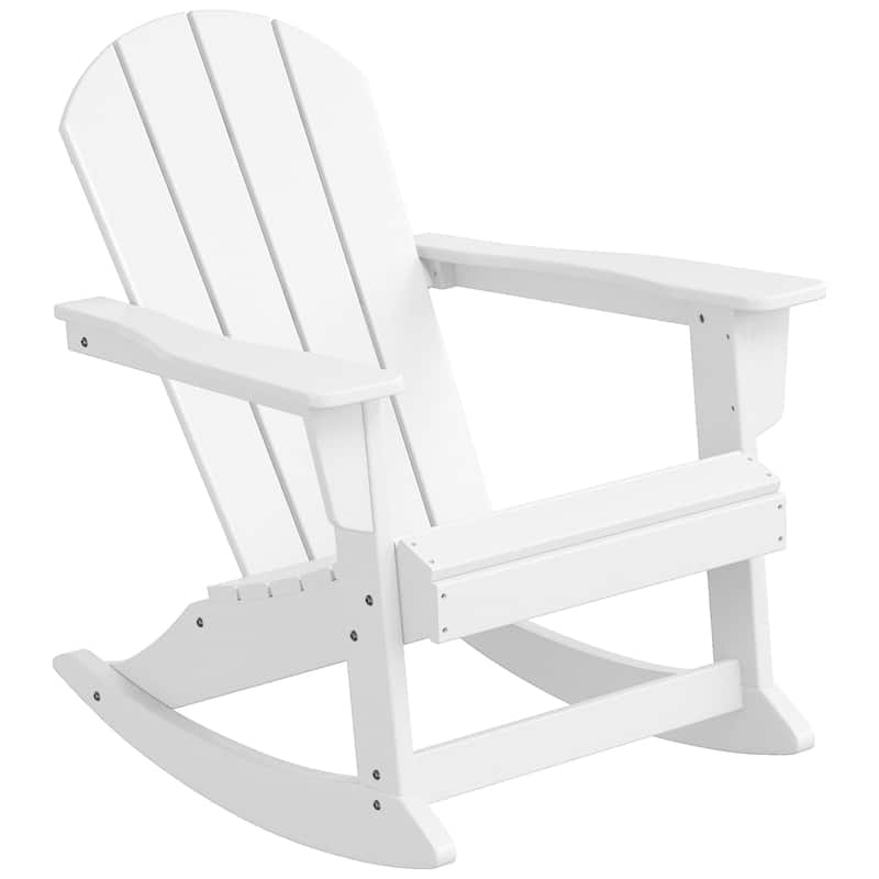 Polytrends Laguna Hdpe All Weather Outdoor Patio Rocking Chair - White
