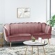 preview thumbnail 46 of 62, Reitz Glam Velvet Shell Sofa by Christopher Knight Home - 76.25" L x 29.25" W x 33.50" H Blush Pink + Gold