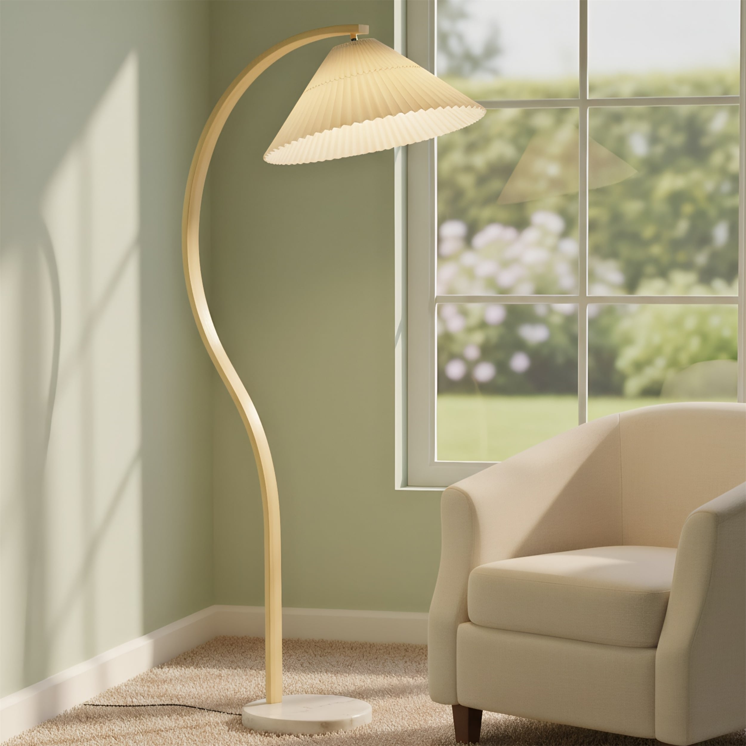 59.8" Arc Floor Lamp, Weighted Base, Adjustable Height, Includes Bulb