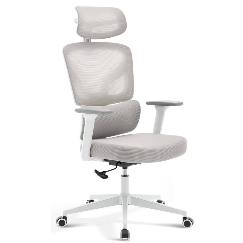 Ergonomic Office High-Back Computer Gaming Chair for Home, Office, Rolling Swivel - Grey