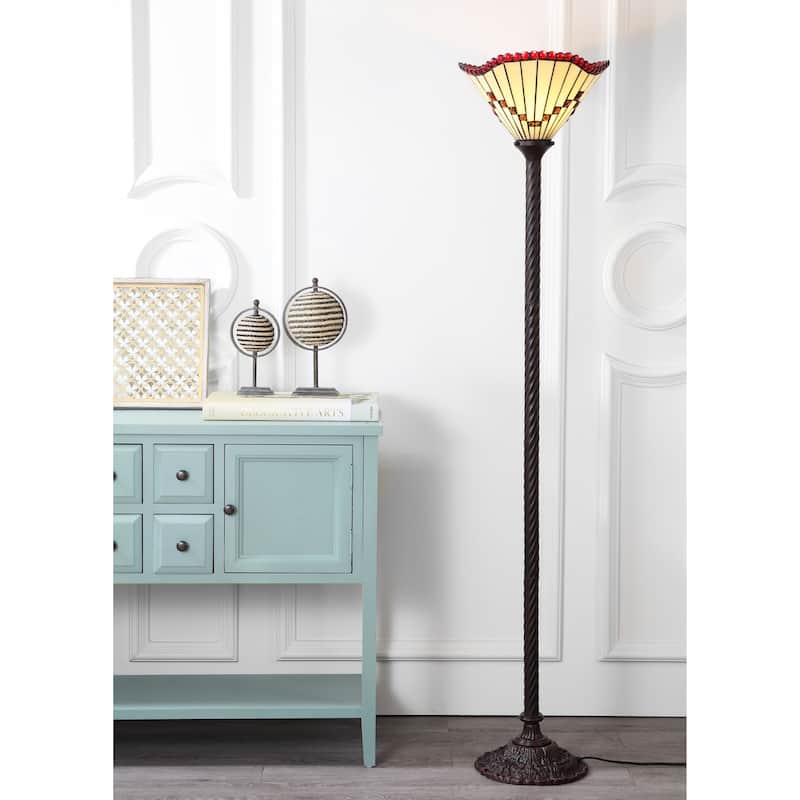 Williams Tiffany-Style 70.5" Torchiere LED Floor Lamp, Bronze by JONATHAN Y - 70.5" H x 15" W x 15" D