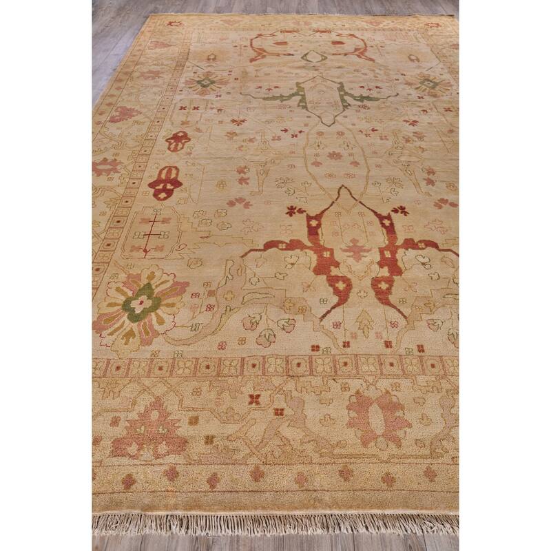EXQUISITE RUGS ONE-OF-A-KIND Antique Weave Ziegler Hand Knotted Gold Rug - 11'8"x18'4"