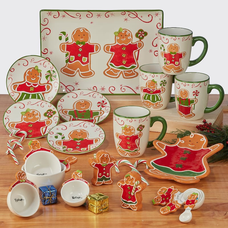 Certified International Holiday Magic Gingerbread 16 oz. Mugs, Set of 4