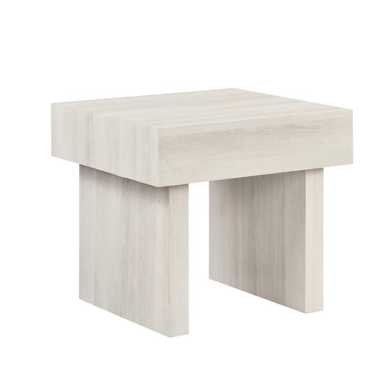 Modern Accent End Table - White