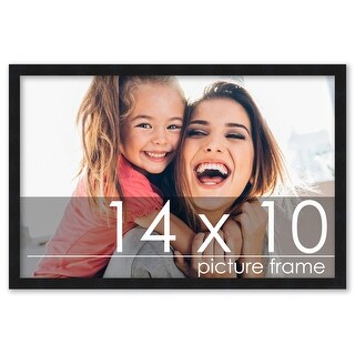 14x10 Frame Black Wood Picture Frame - UV Acrylic, Foam Board Backing ...