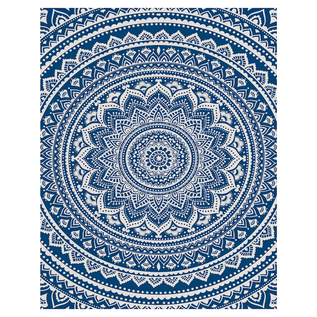 Medallion in Blue by Belle Maison Canvas Art Print