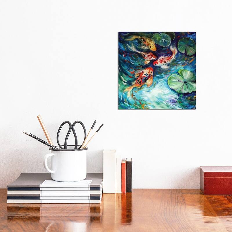 iCanvas "Dancing Colors Koi" by Marcia Baldwin Canvas Print - 12x12x0.75