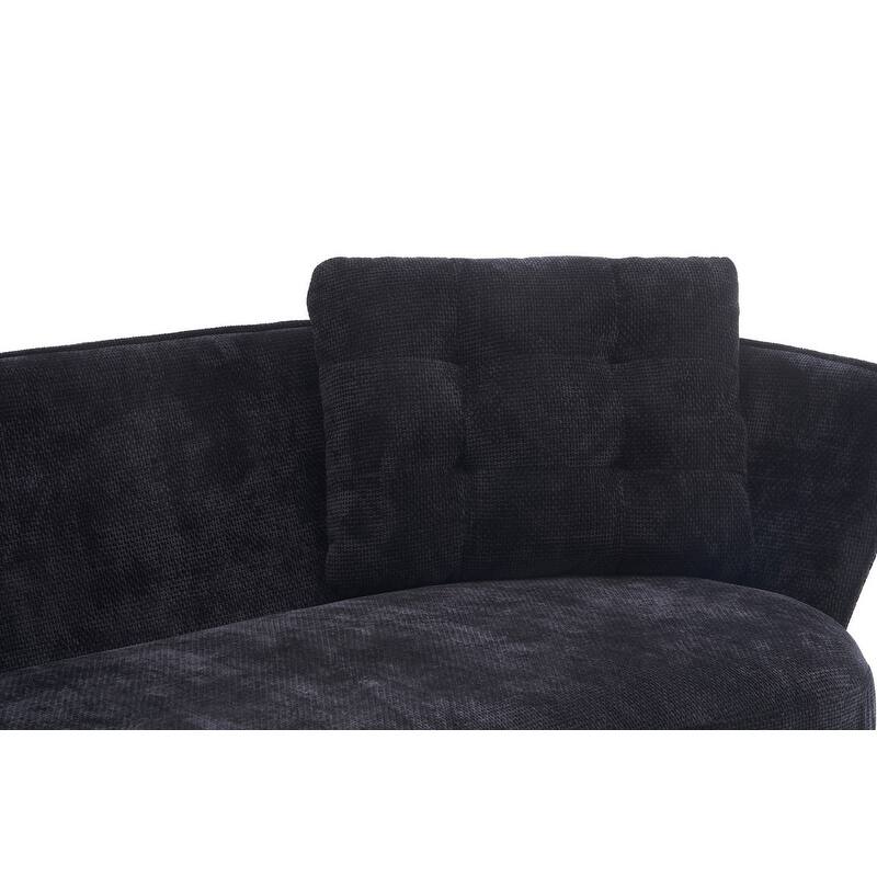 Contemporary Velvet Upholstered Tufted Loveseat Sofa,Living Room Couch with Golden Metal Legs