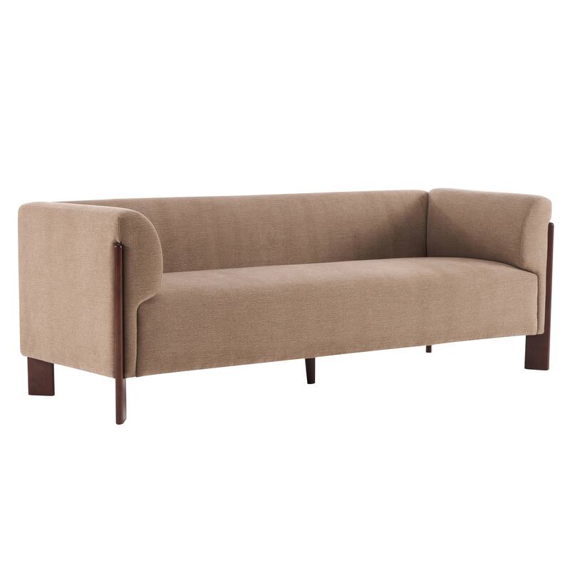 Christopher Knight Home Aurelian Birch Upholstered Tuxedo Sofa with Solid Wood Legs
