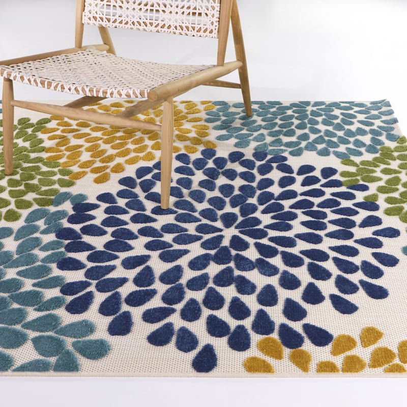 Alison Abstract Floral Indoor/Outdoor Area Rug