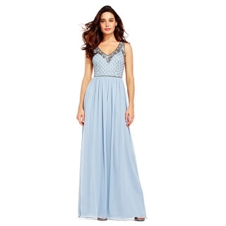 adrianna papell beaded chiffon gown