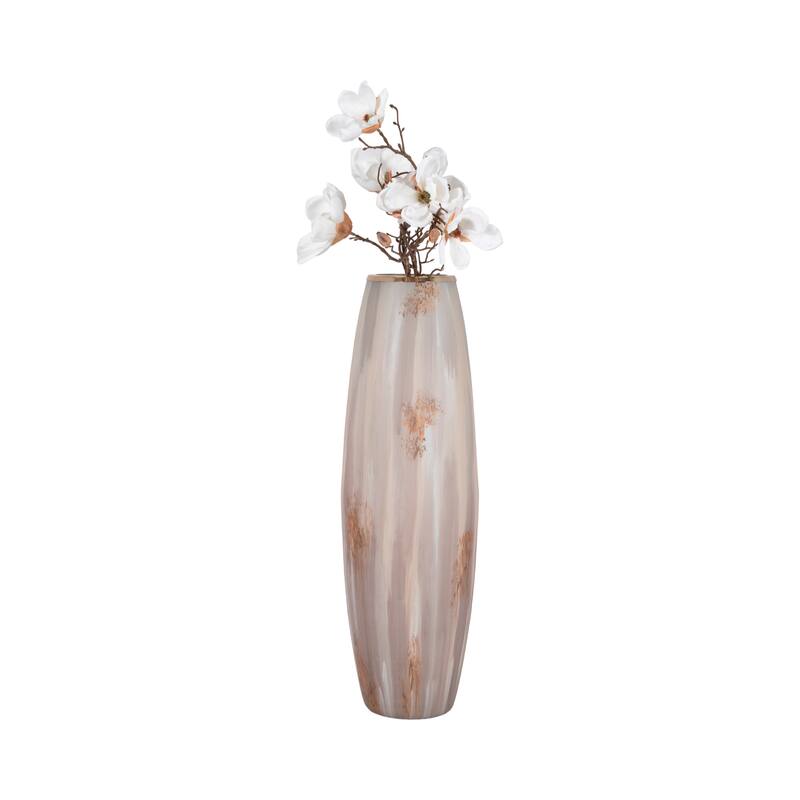 Sagebrook Home Curved Glass Vase, Glass/Metallic, Multi Finish, 17,24,31 Inch