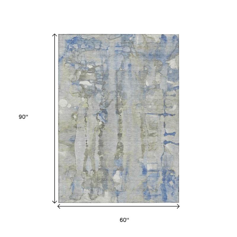 HomeRoots Abstract Transitional Rectangle Outdoor Rug
