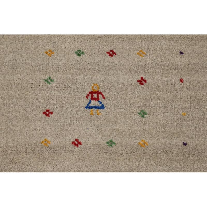 Tribal Gabbeh Oriental Area Rug Handmade Wool Carpet - 5'6"x 7'10"