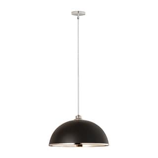 Landry 1 Light Pendant - Matte Black + Chrome - Bed Bath & Beyond ...