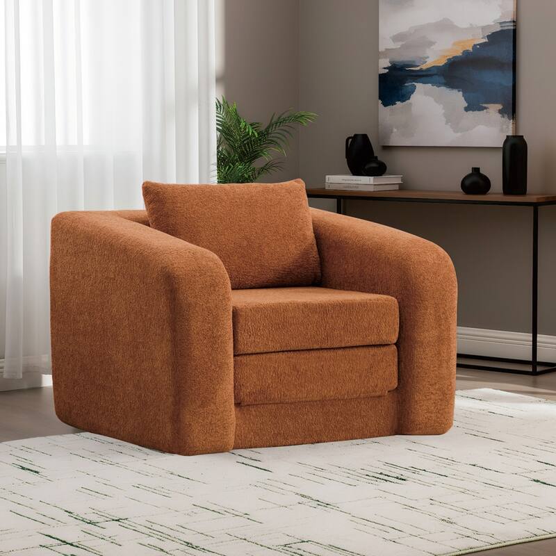 40"W Single Foldable Sofa Bed Equipped with Armrest and Backrest