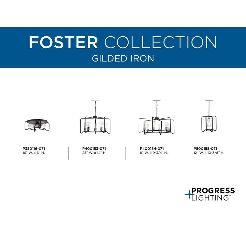 Foster Collection 16" Two-Light Flush Mount - 15.500" x 15.500" x 8.370"