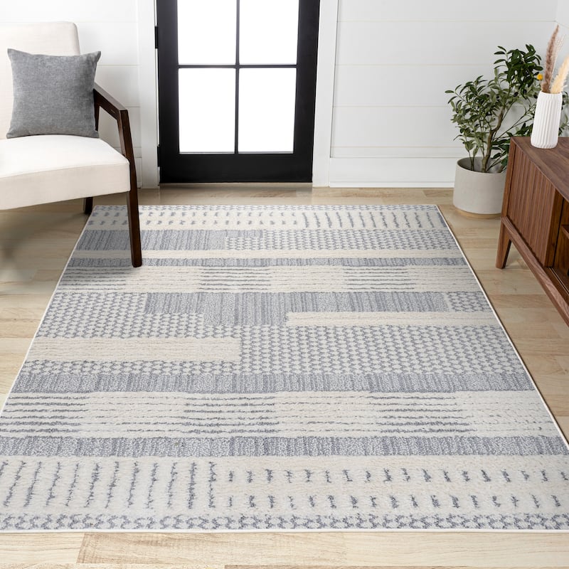 JONATHAN Y Elin Modern Abstract Muted Flowers Area Rug - 2 X 8
