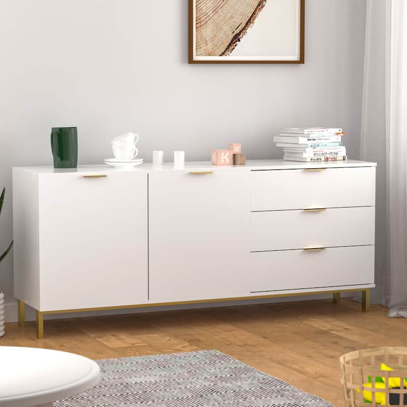 Timechee Mid-century Modern Dresser with Gold Legs