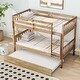 preview thumbnail 2 of 30, Rubber Wood Bunk Bed with Trundle,Convertible into 2 Twin Size Beds,Twin Over Twin Size