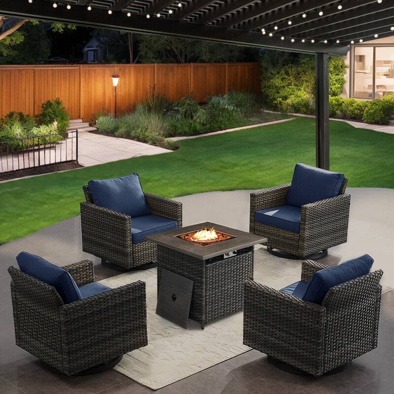 Gymojoy Outdoor Fire Pit Conversation Set, Patio Furniture with Cushions