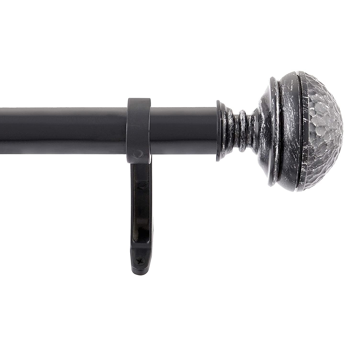 1 Inch Adjustable Black Curtain Rod for Windows & Doors Curtains with  Hammered Mushroom Finials & Brackets Set -By Deco Window - On Sale - Bed  Bath & Beyond - 33674405