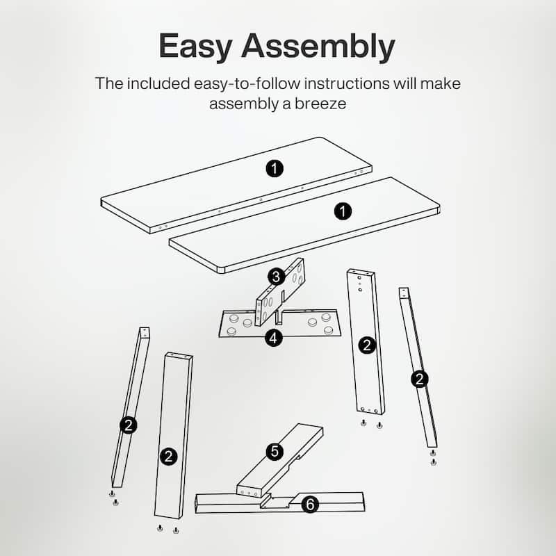47 Inch Modern Dining Table for 4 People, White and Brown