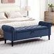 preview thumbnail 3 of 74, 67" Velvet Tufted Storage Bench for Bedroom End of Bed with Roll Arms Blue