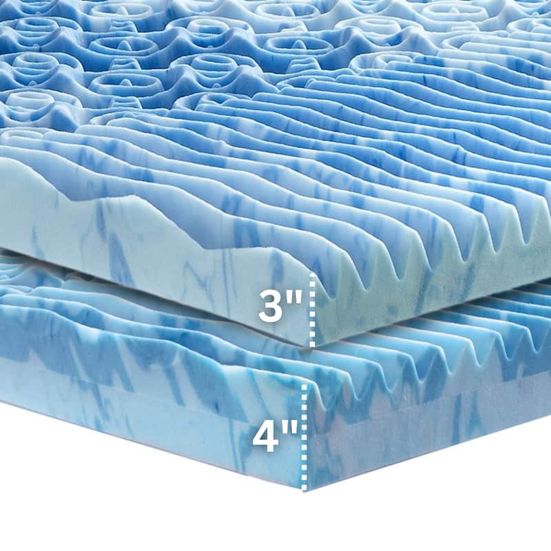 Nautica Home 3 in./4 in. Cooling Gel Foam Mattress Topper with Multi-Zone Air Flow