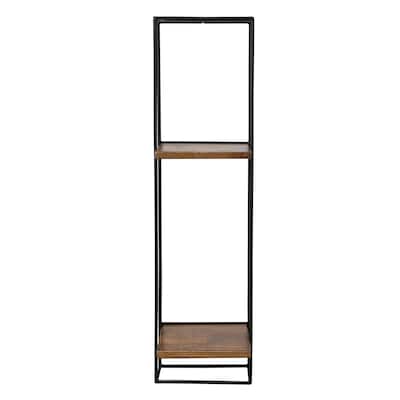 Metal and Wood Wall Shelf - 7.8"L x 6.3"W x 29.5"H