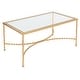 preview thumbnail 12 of 20, SAFAVIEH Couture Matilda Gold Leaf Glass Coffee Table