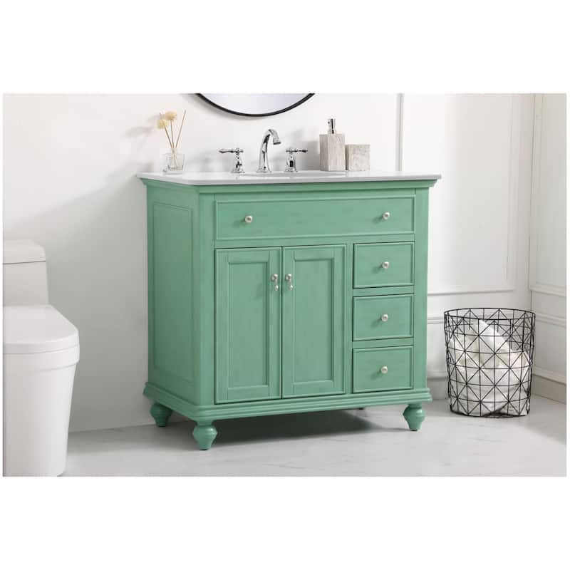 Elegant Lighting VF12336-VW Otto 36" Free Standing Single Basin Vanity