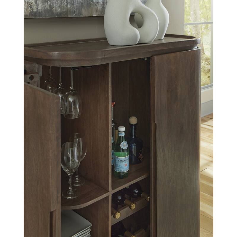 Signature Design by Ashley Landermont Brown Bar Cabinet - 40" W x 16" D x 48" H