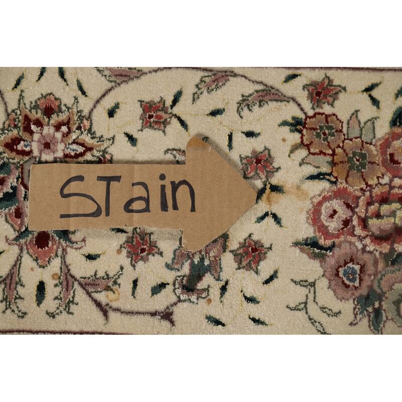 Black Aubusson Chinese Vintage Large Rug Hand-Knotted Wool Carpet - 10'3" x 14'1"