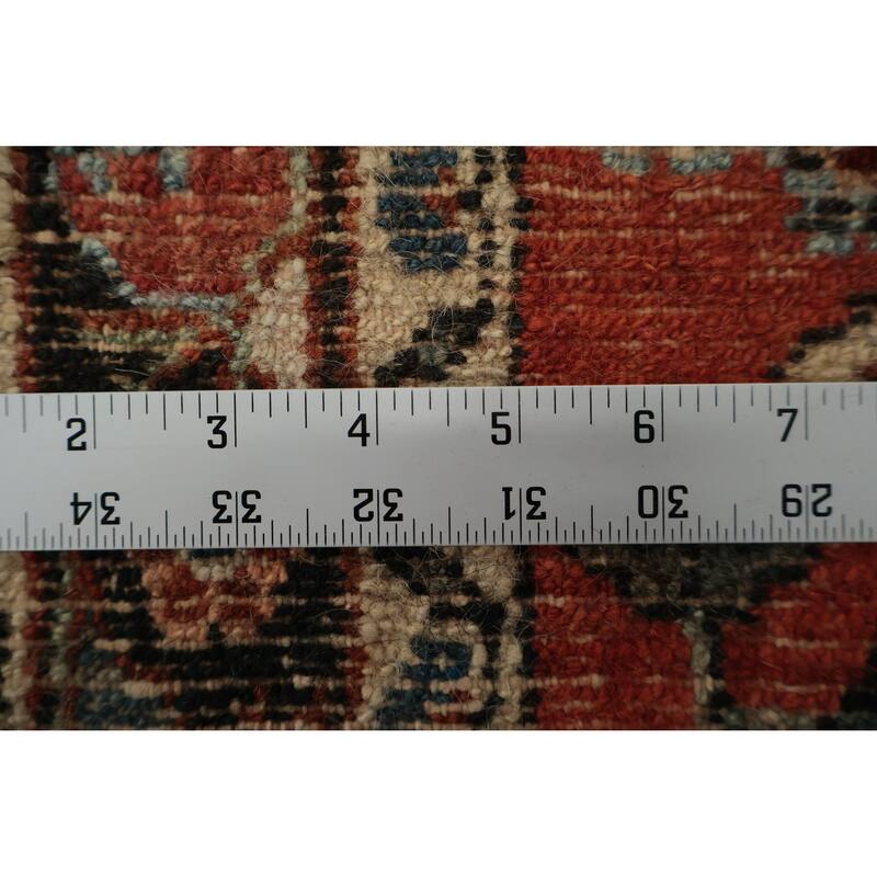 Hand Knotted Oriental 100% Wool Carpet Traditional Floral Oranges & Rust Hamedan Runner Rug - 17' 9'' X 2' 9''