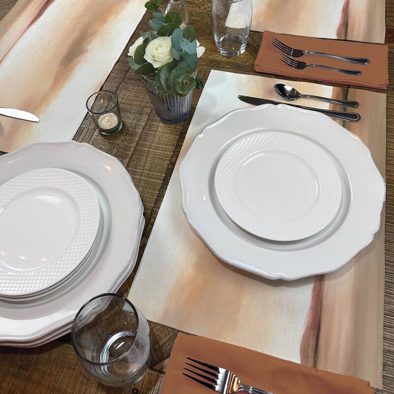 Amber Shore 4-Pack Poly-Cotton Blend Placemats Manufactured in The USA Machine Washable Dryer Safe
