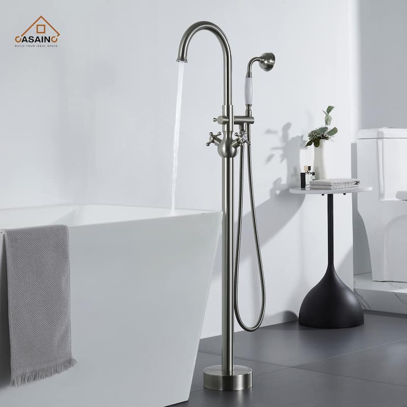 Freestanding 2-Handles Bathtub Faucet with Hand Shower