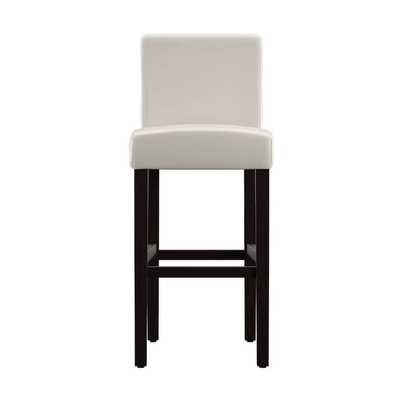 Bennett White Faux Leather 29-inch High Back Bar Stools (Set of 2) by iNSPIRE Q Bold